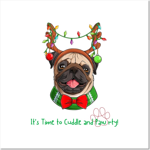 Pug christmas Wall Art by UnikRay